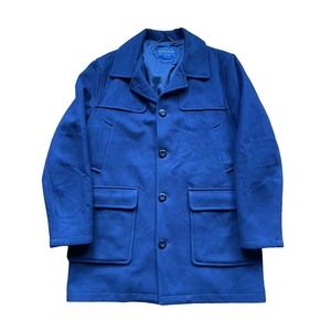 Pendleton Trenton wool jacket long coat trench navy blue mens size medium